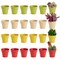 24 Pack Tiny Plastic Pots for Plants 1.5 Inch, Mini Planters for Flowers, Succulents (4 Colors), 6.4*6.4*5.7CM